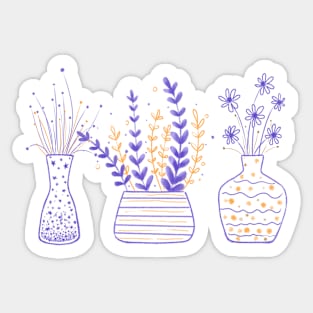 Aesthetic Flower Pots Sticker